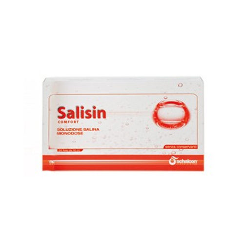 Soluzione salina Salisin Monodose da 20 fiale da 10 ml ciascuna. Si tratta di una soluzione salina sterile che garantisce una migliore igiene riducendo il rischio di contaminazione da parte di agenti esterni.
